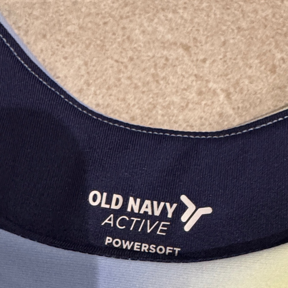 Old Navy Active Powersoft Blue yellow green Tie Dye TANK SKORT Set Large 10-12 - Picture 2 of 8